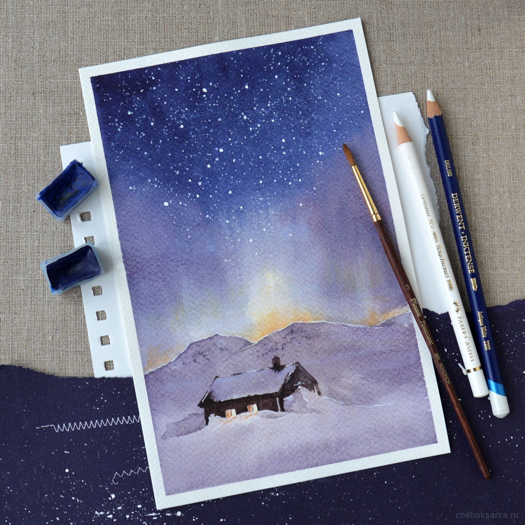 Акварельная зима. Северная ночь - Калачева (2016)_0.jpg